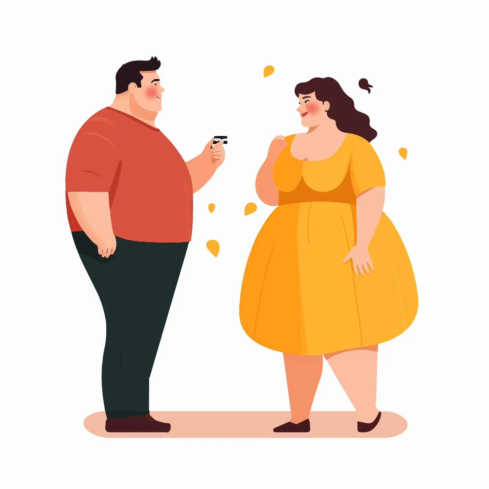 Happy Couple Talking Together in Vector Style — free download from Dotvec