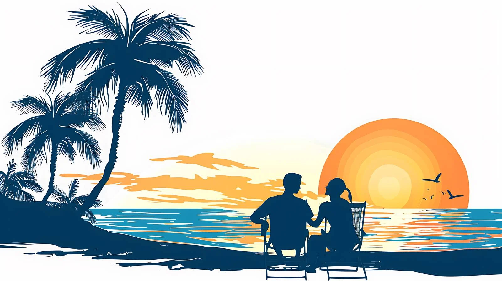 Romantic Couple Beach Seating — free download from Dotvec