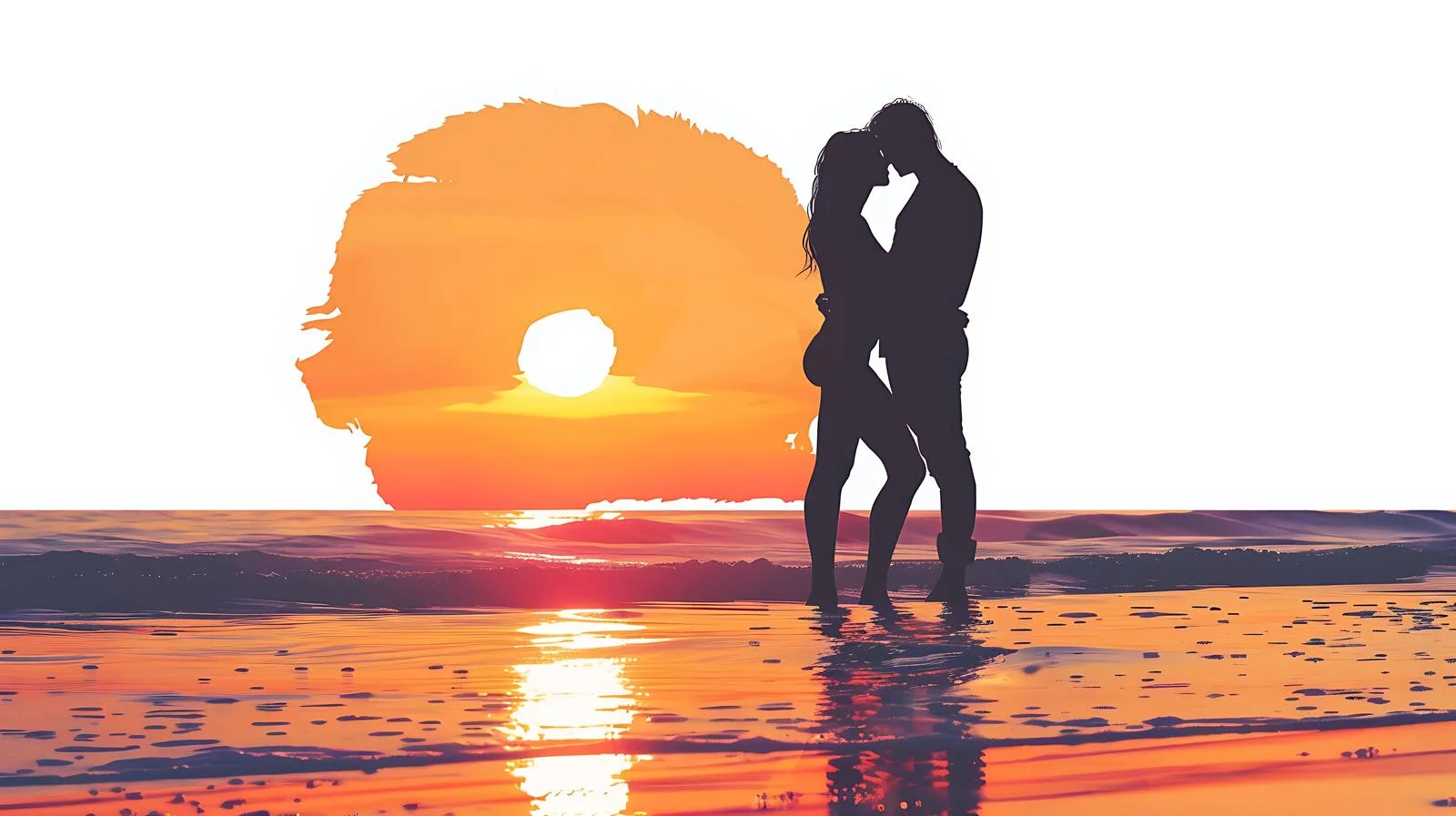 Romantic Beach Sunset Couple Portrait — free download from Dotvec