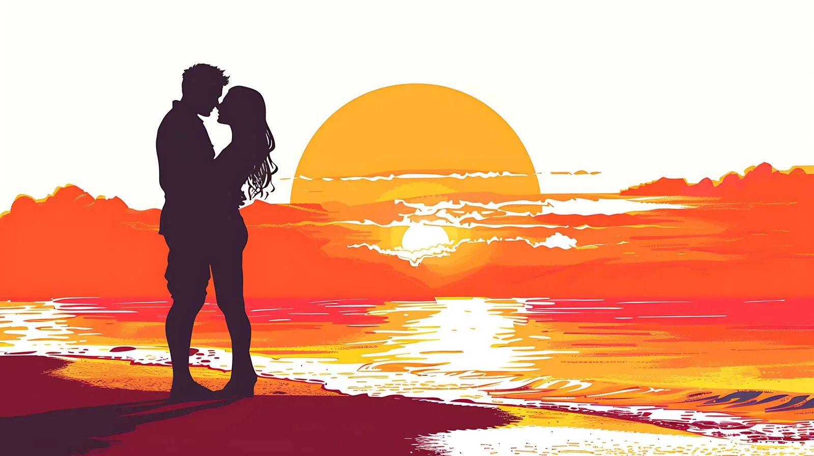 Romantic Beach Sunset Love — free download from Dotvec