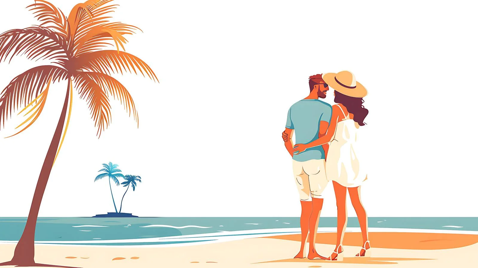 Romantic Beach Vacation for Happy Couple — free download from Dotvec