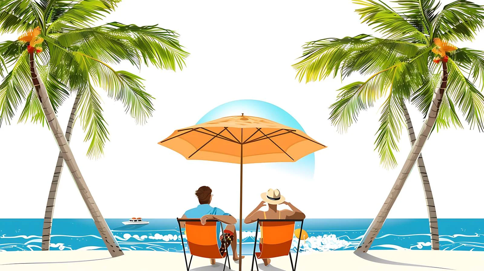 Romantic Couple Relaxing Under Parasol – free parasol image from Dotvec