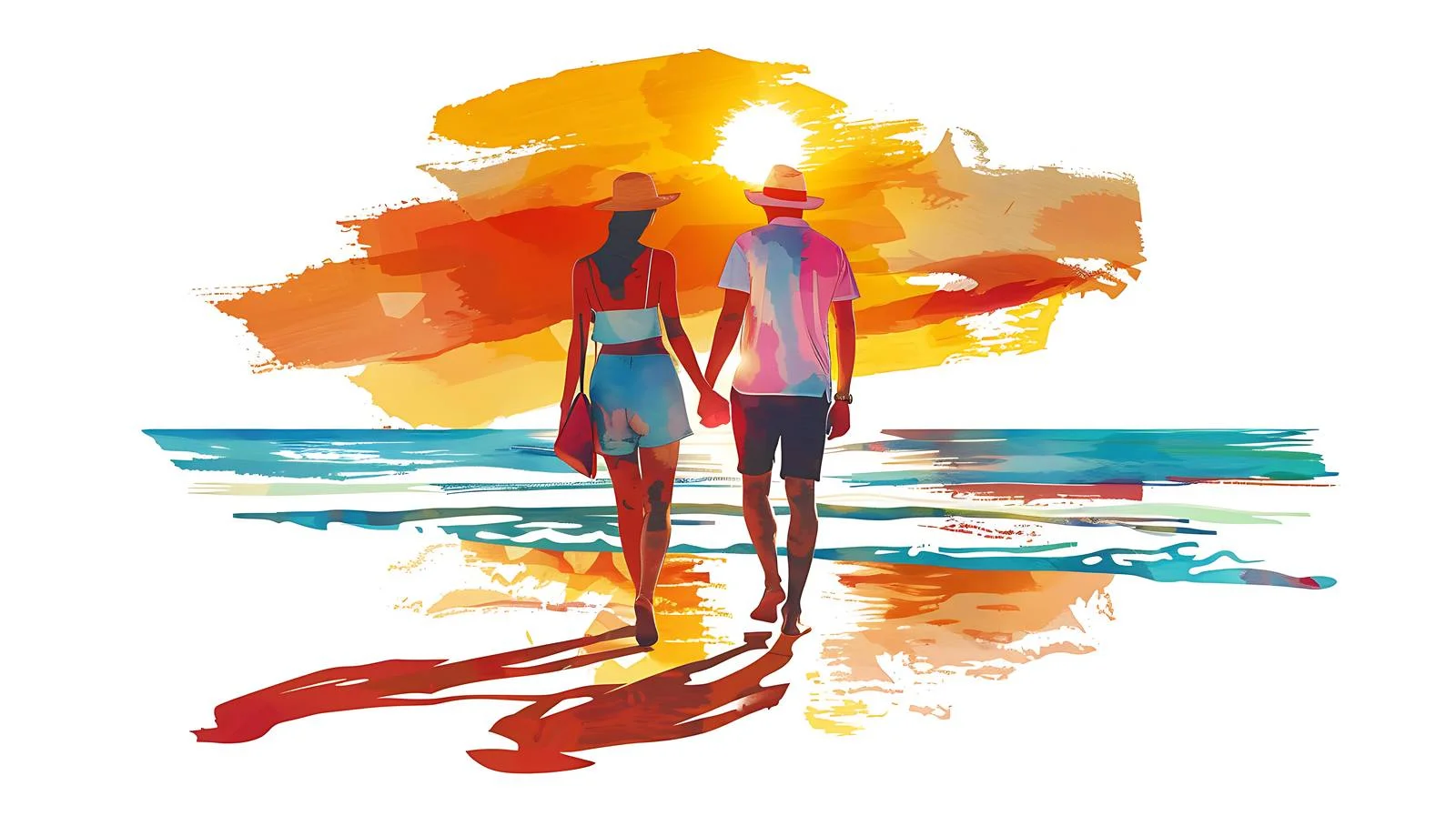 Romantic Beach Sunset Stroll — free download from Dotvec