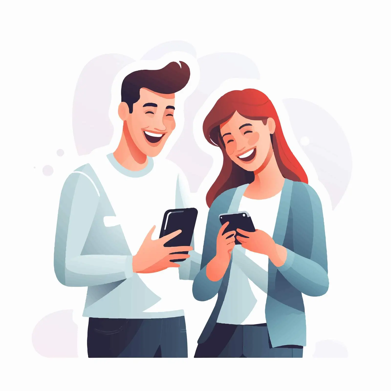 Happy Couple Using Smartphone Together – free couple happiness image from Dotvec