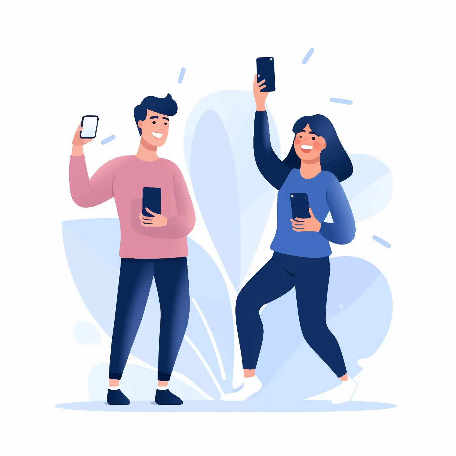 Couple Engaged with Smartphone Together — free download from Dotvec