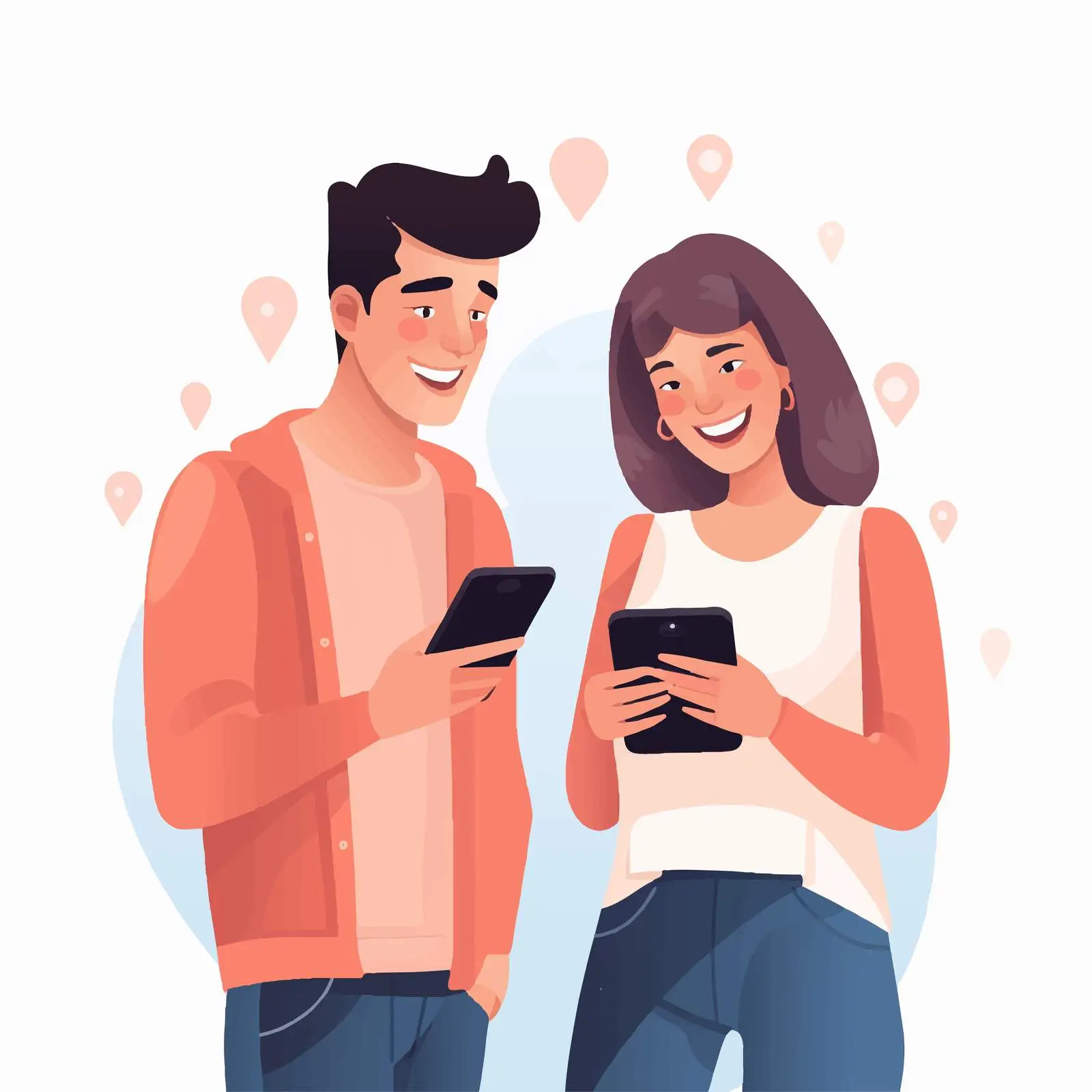 Happy Couple Using Smartphone Together — free download from Dotvec