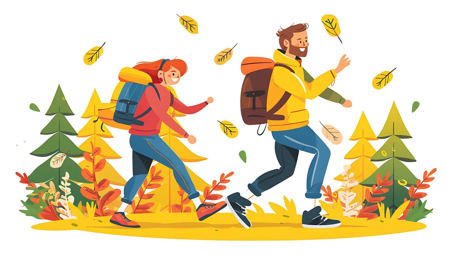 Environmental-friendly Couple Plogging in Forest – free plogging image from Dotvec