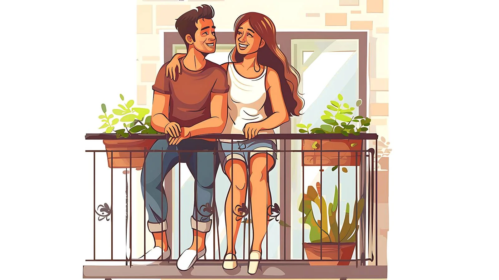 Tranquil couple on balcony — free download from Dotvec