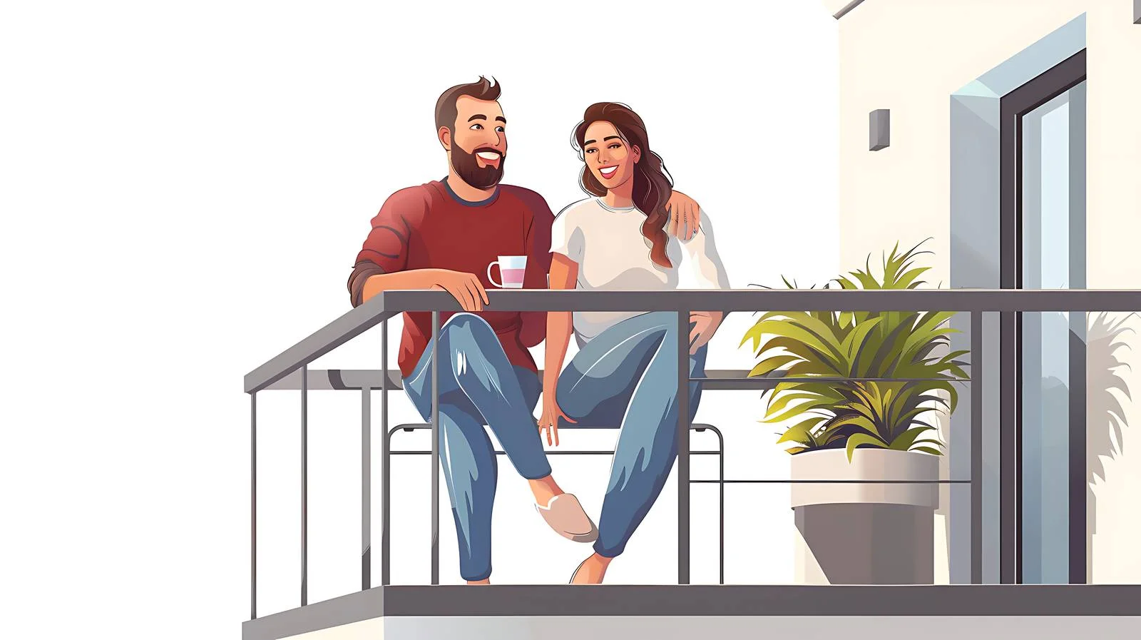 Serene Couple Enjoying Balcony View — free download from Dotvec
