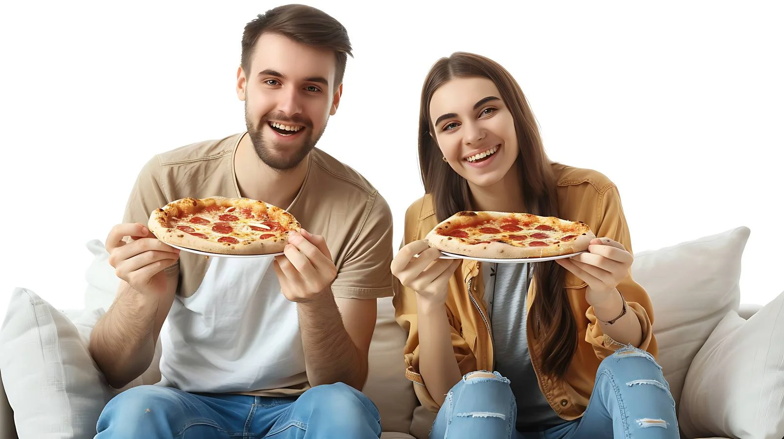 Romantic Couple Enjoying Pizza Together — free download from Dotvec