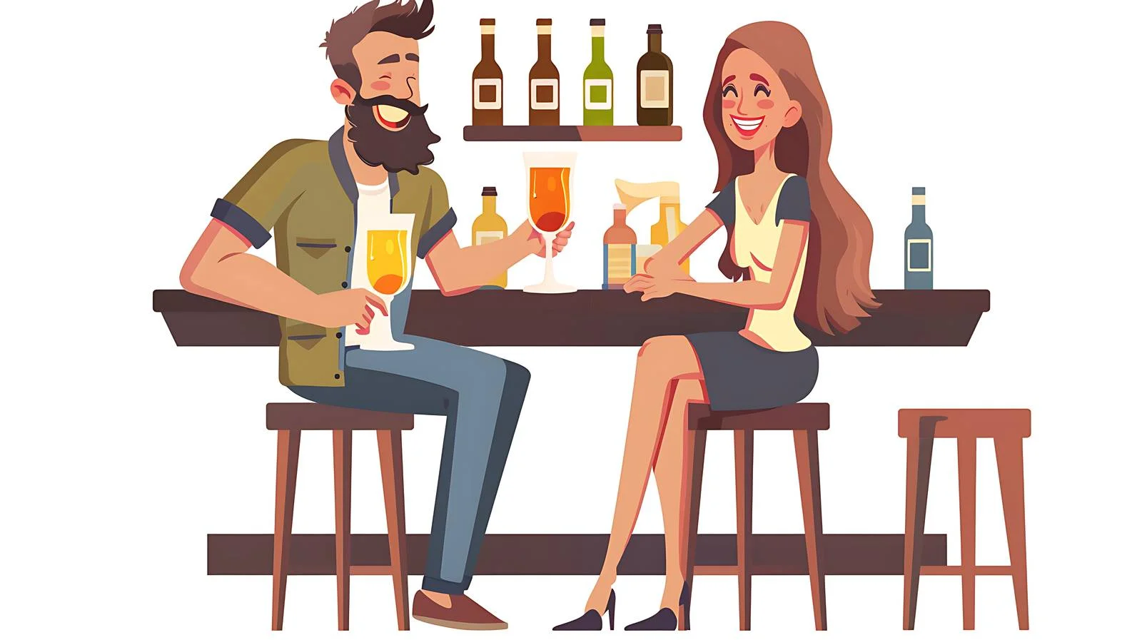 Happy Couple Socializing in a Bar — free download from Dotvec