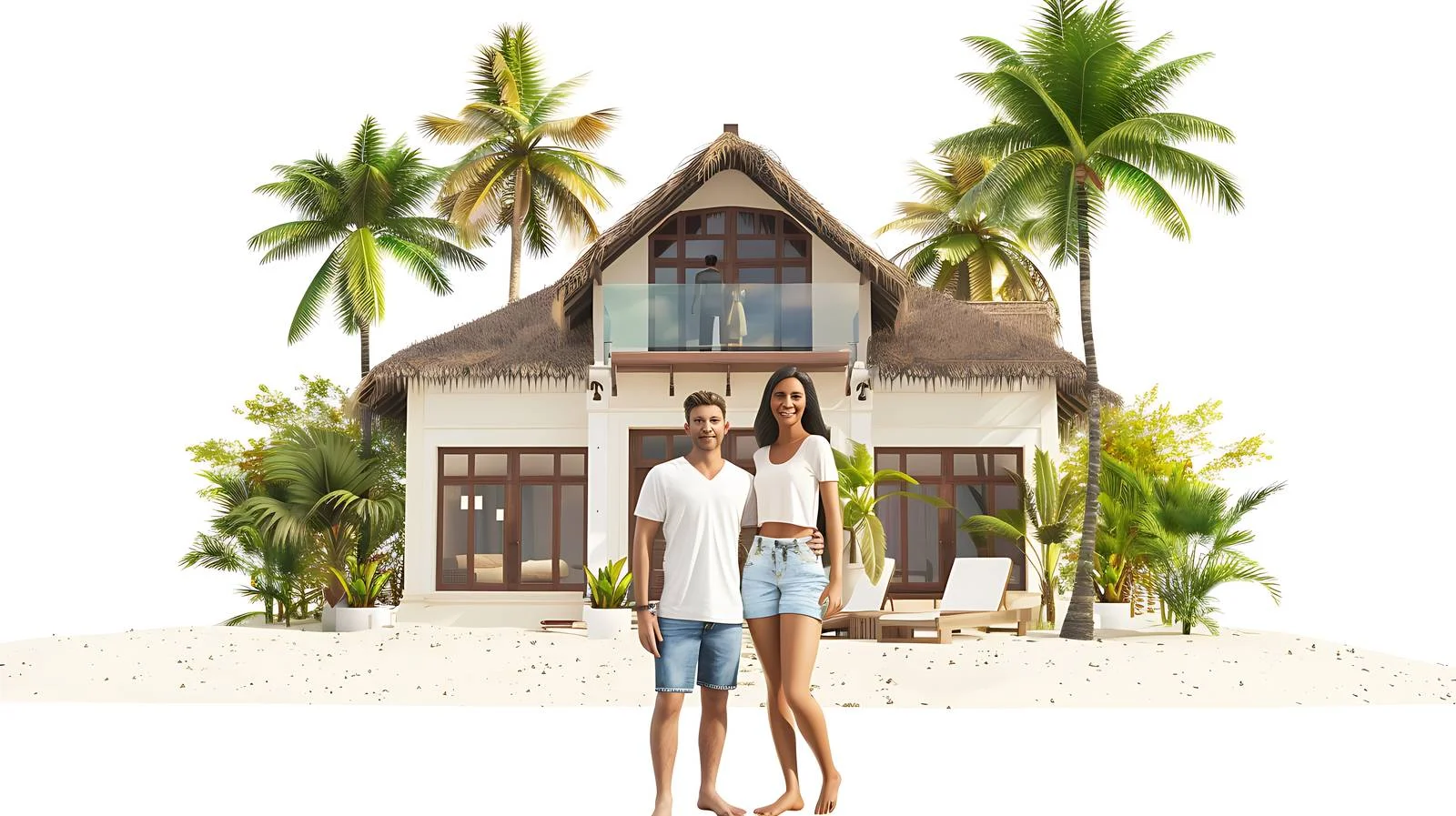 Luxury Beach House Couple Portrait — free download from Dotvec