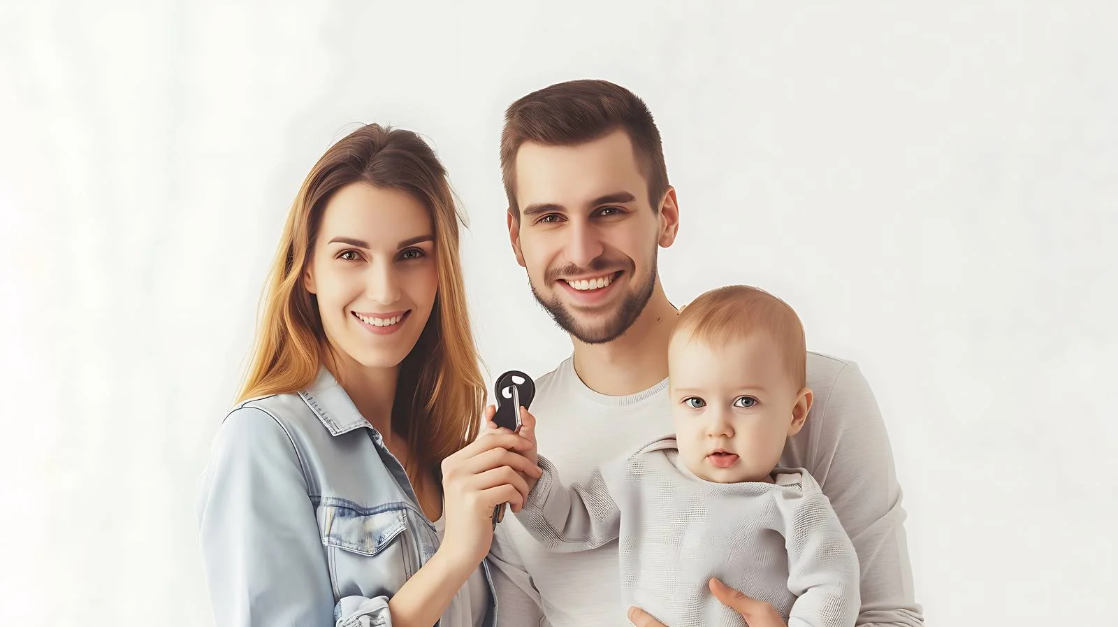 Joyful Family Holding House Key — free download from Dotvec