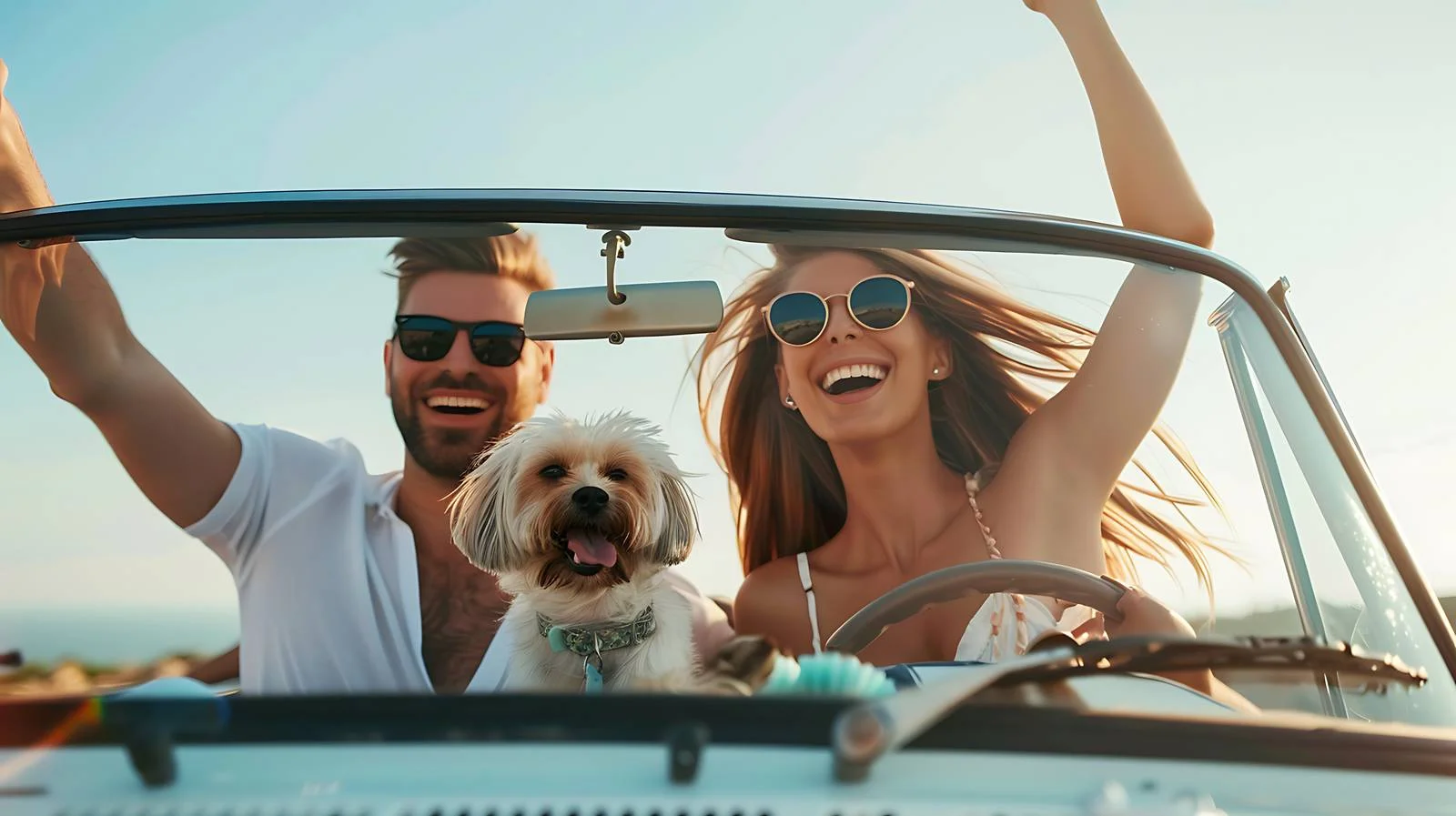 Couple with Dog in Car — free download from Dotvec