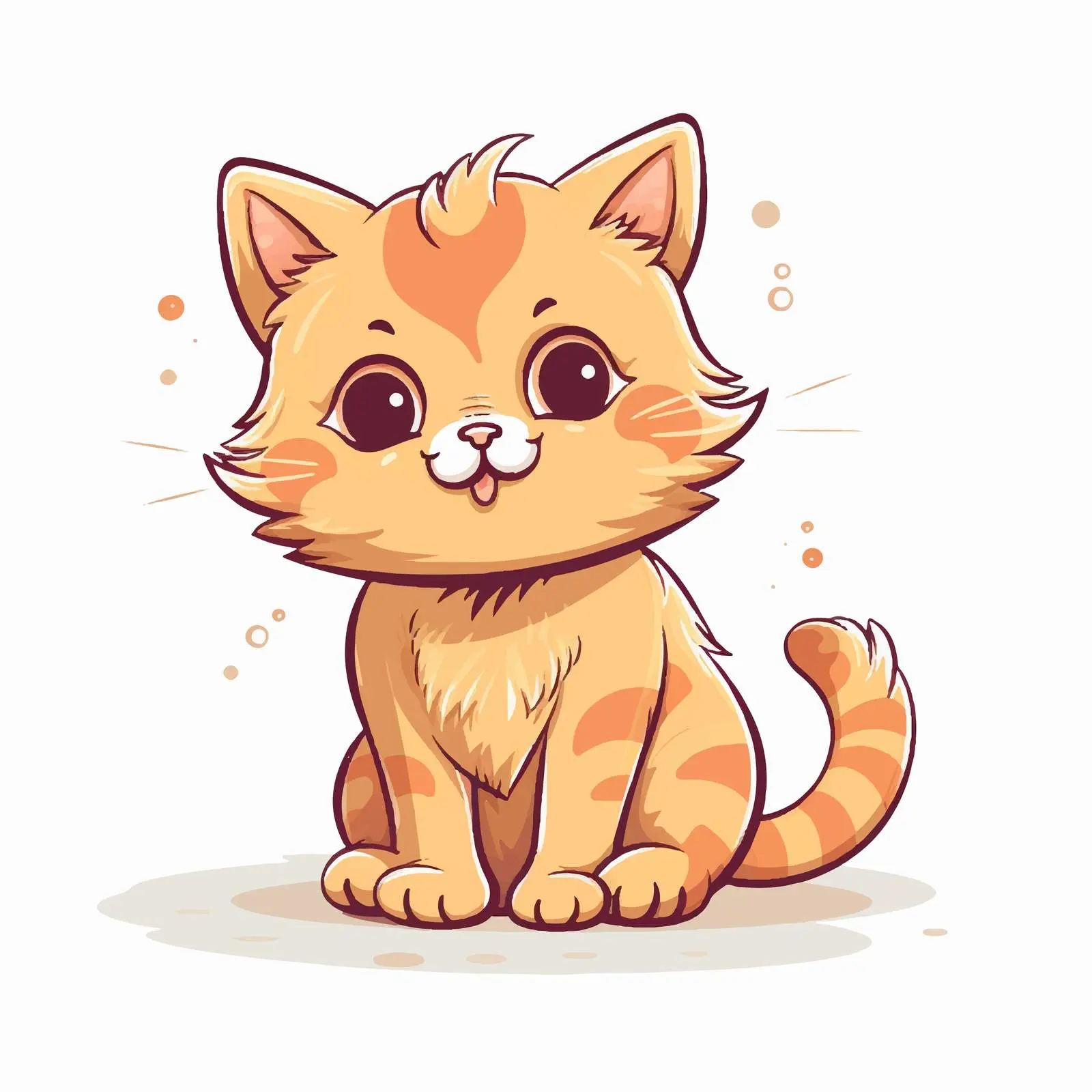 Cute Kawaii Cat in Kids Doodle Style — free download from Dotvec