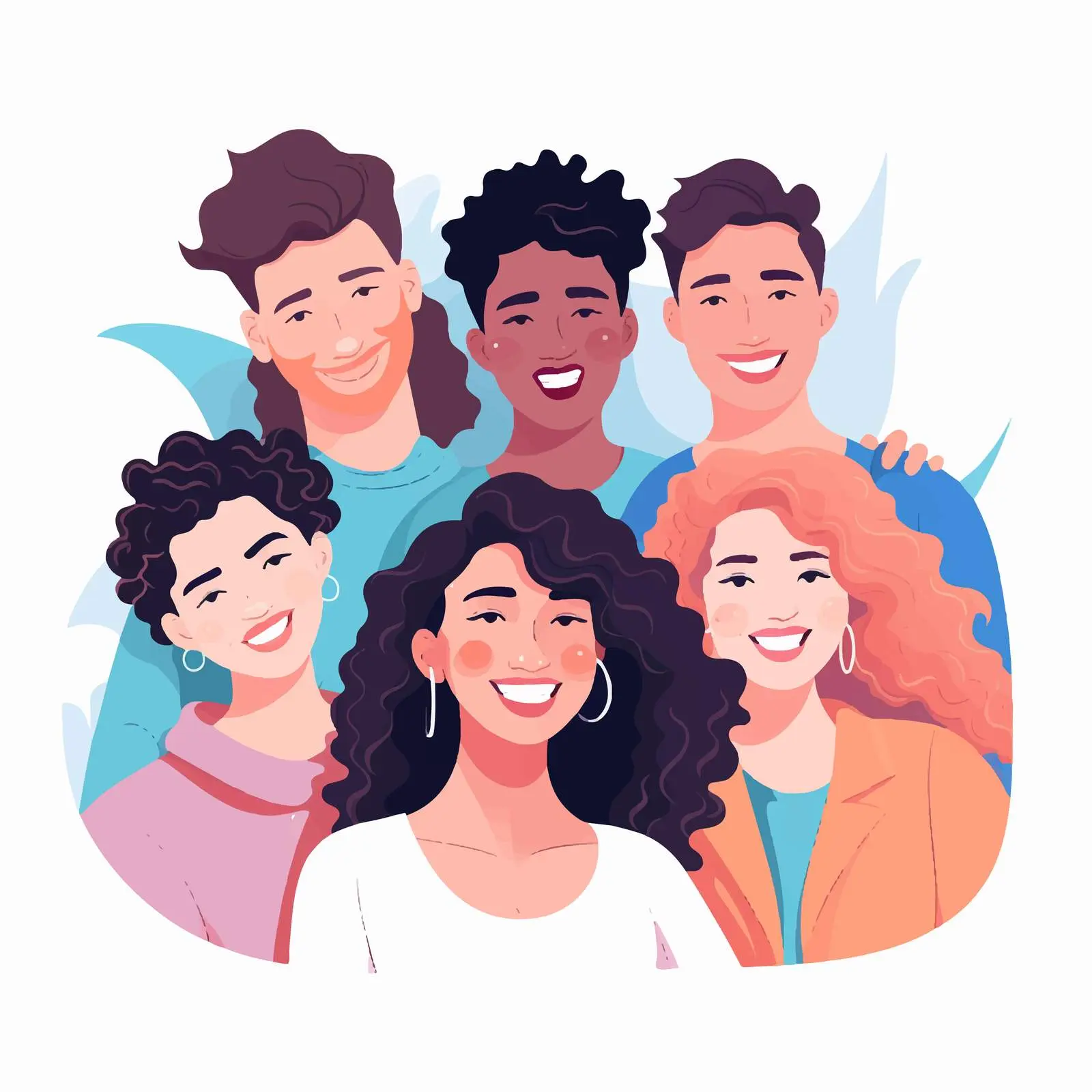 Young Diverse International Group Portrait — free download from Dotvec