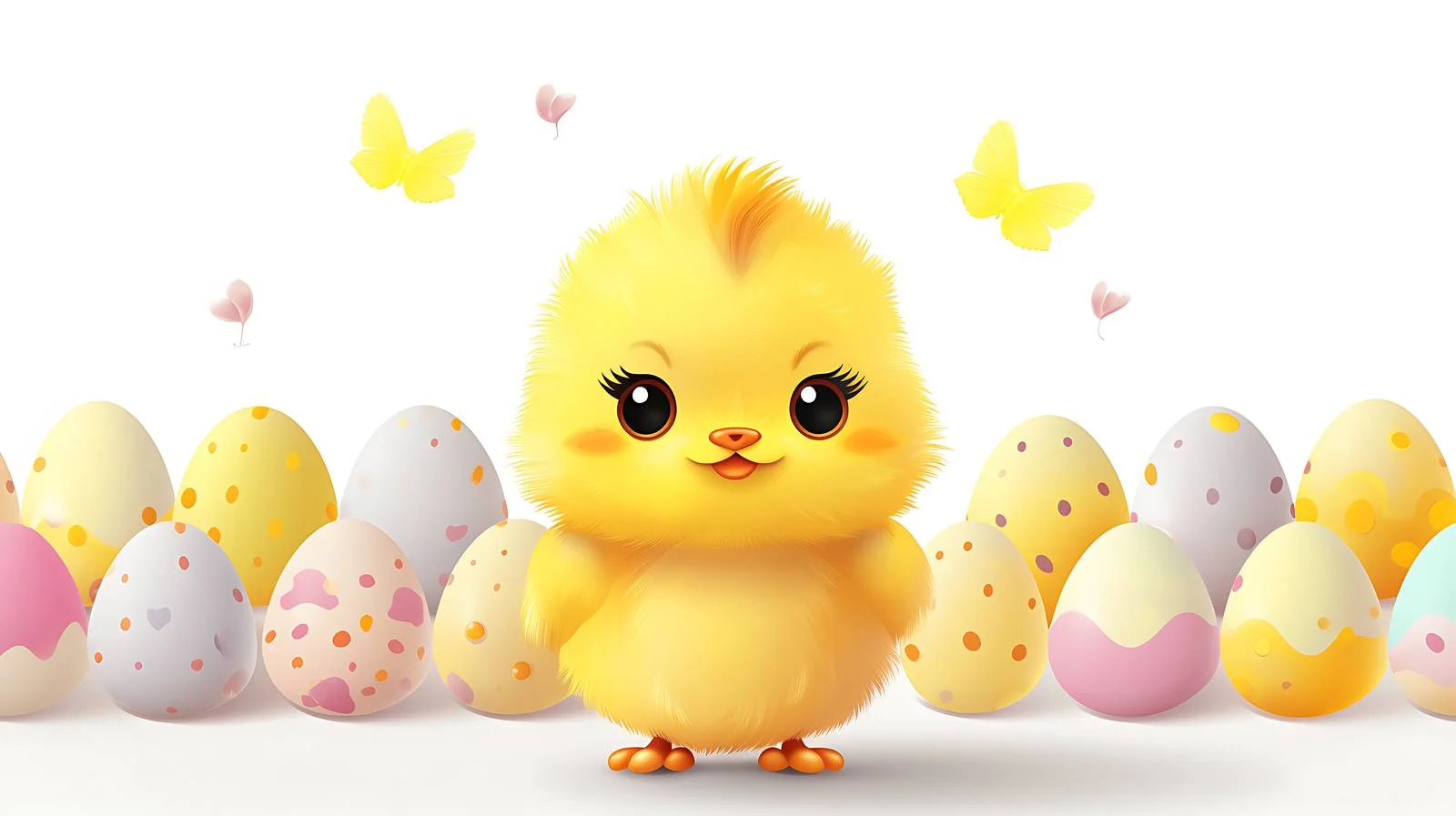 Cheerful Easter Card Featuring Playful Chick — free download from Dotvec