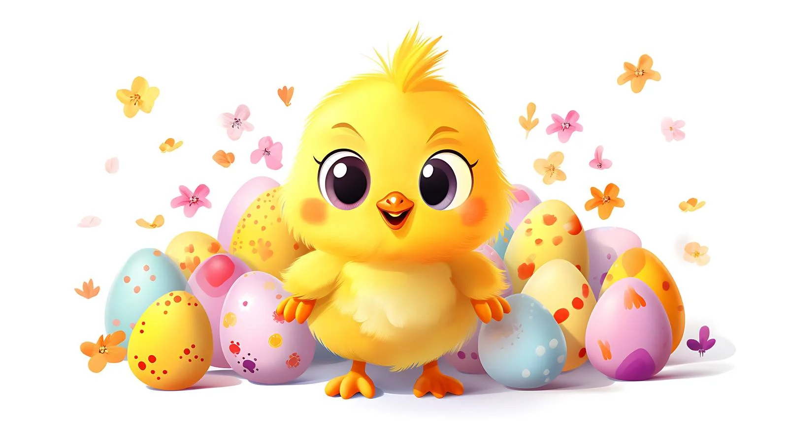 Adorable Easter chicken card illustration design — free download from Dotvec