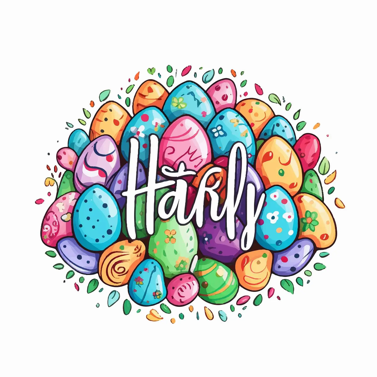 Happy Easter Lettering and Holiday Wishes — free download from Dotvec