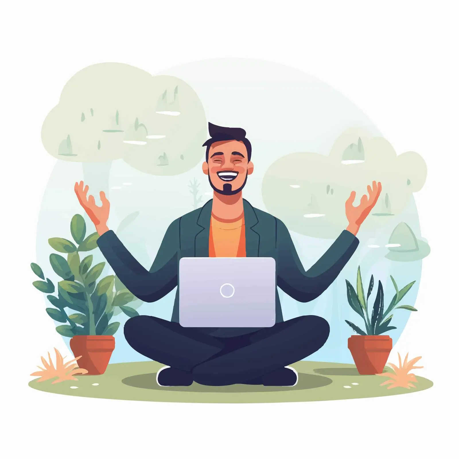 Happy Employee in Positive Work Environment — free download from Dotvec