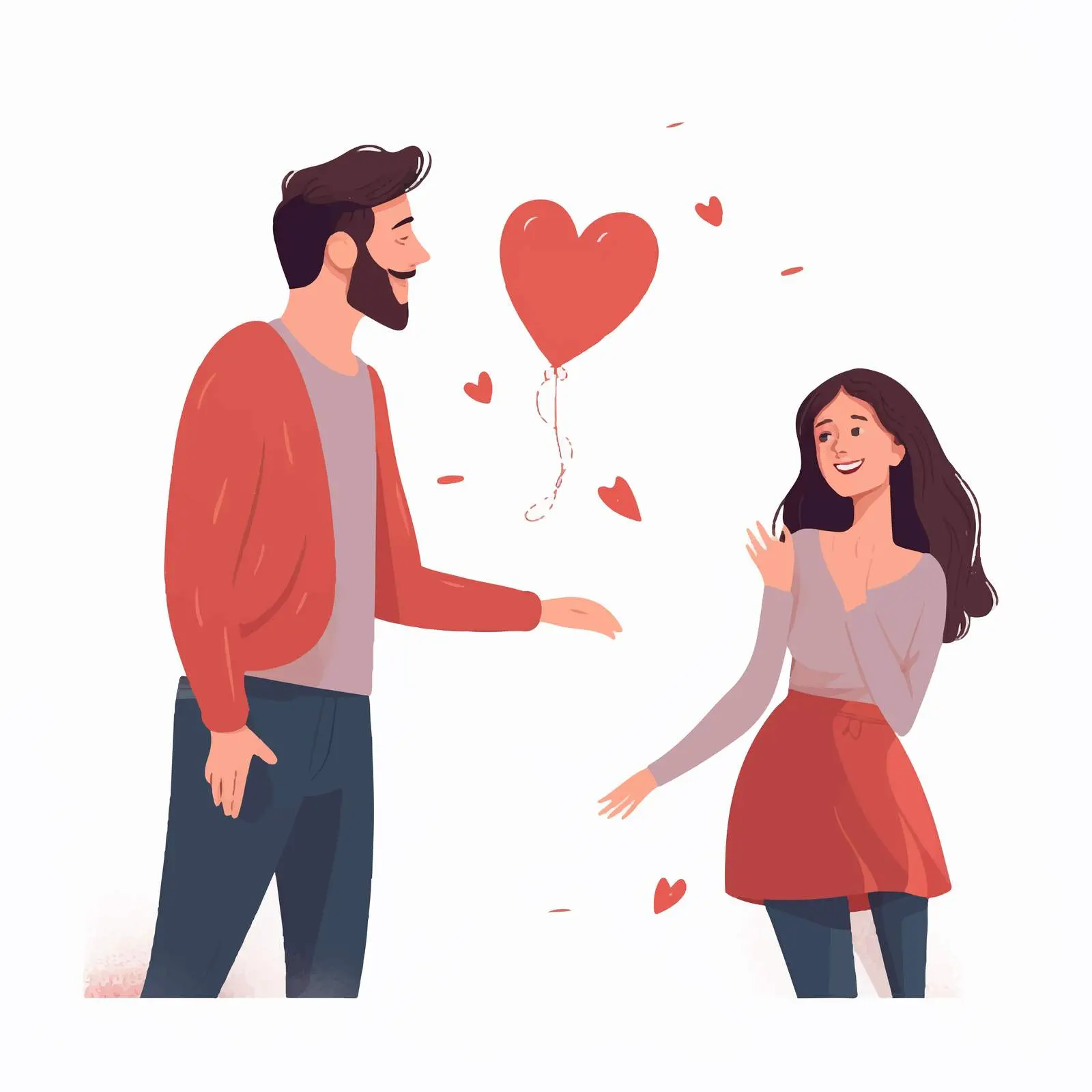 Happy Man in Love Vector Illustration — free download from Dotvec