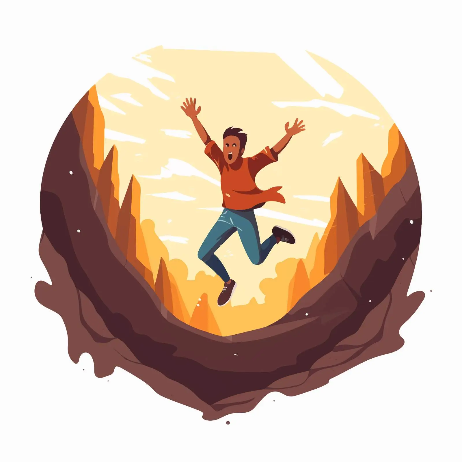 Excited Man Jumping Out of a Hole — free download from Dotvec