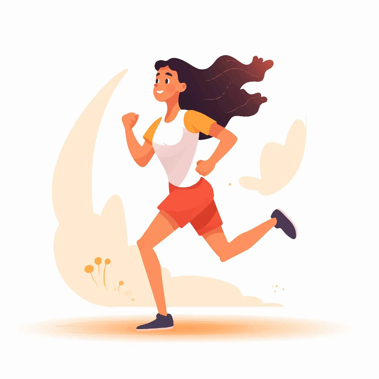 Excited Woman Running Vectors – free fitness vector image from Dotvec