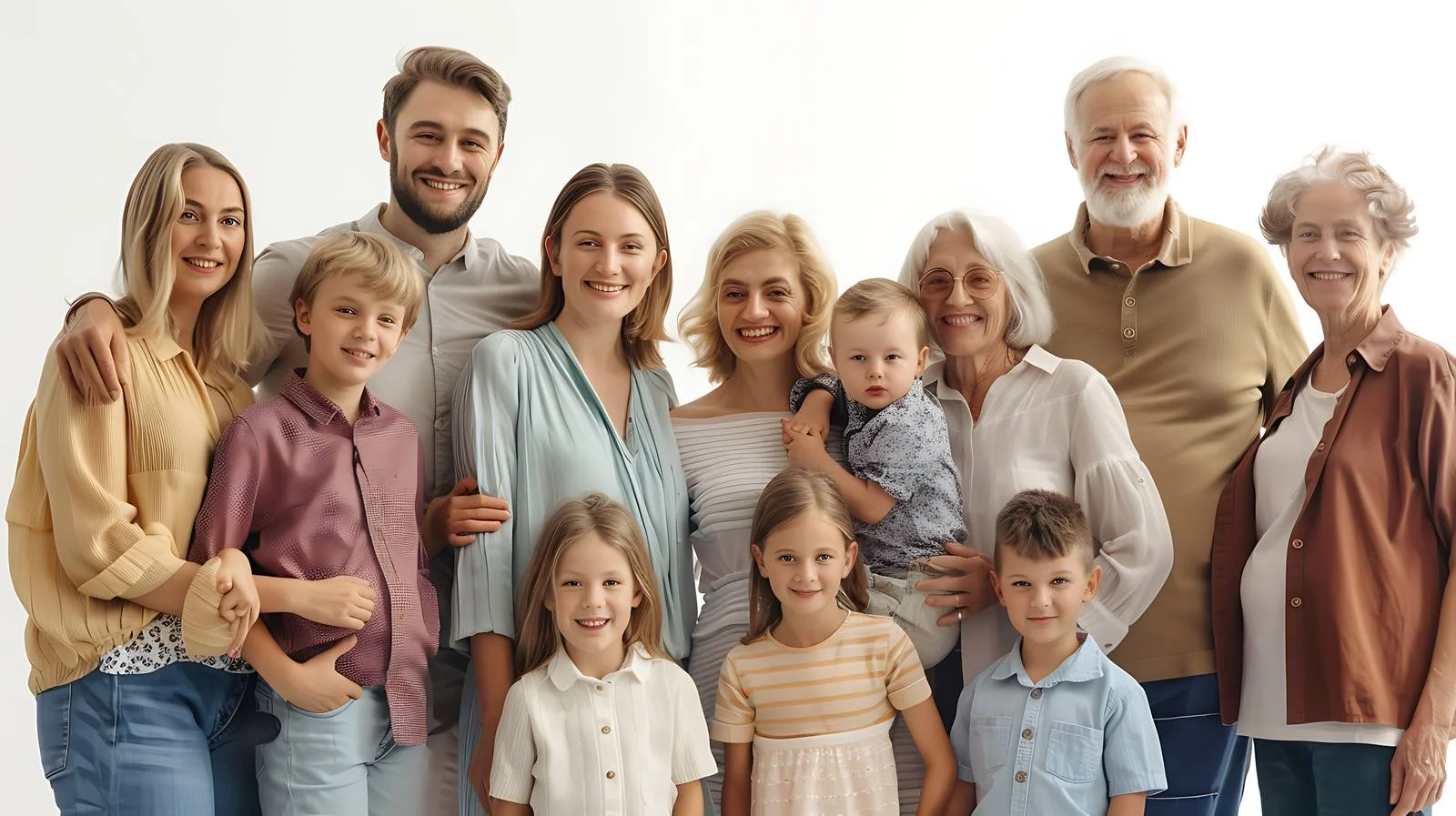 Joyful multigenerational family in home garden — free download from Dotvec