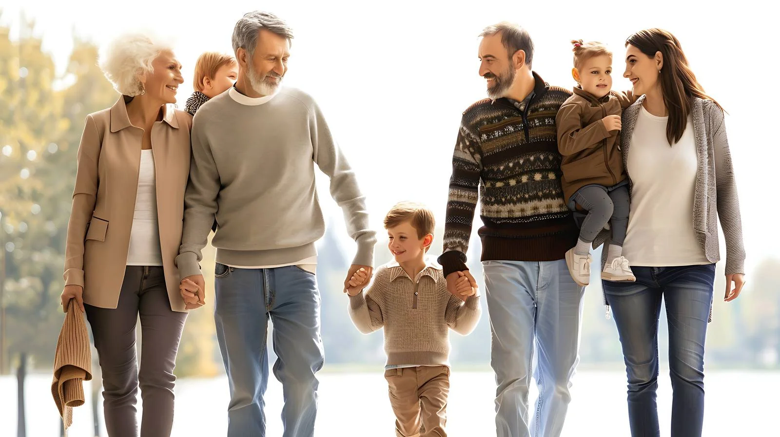 Joyful Family Strolling Home Garden — free download from Dotvec