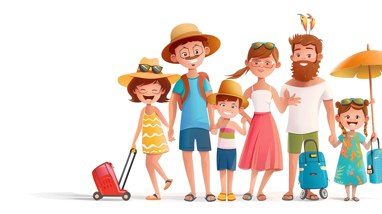 Seaside Family Holiday Isolated Group — free download from Dotvec