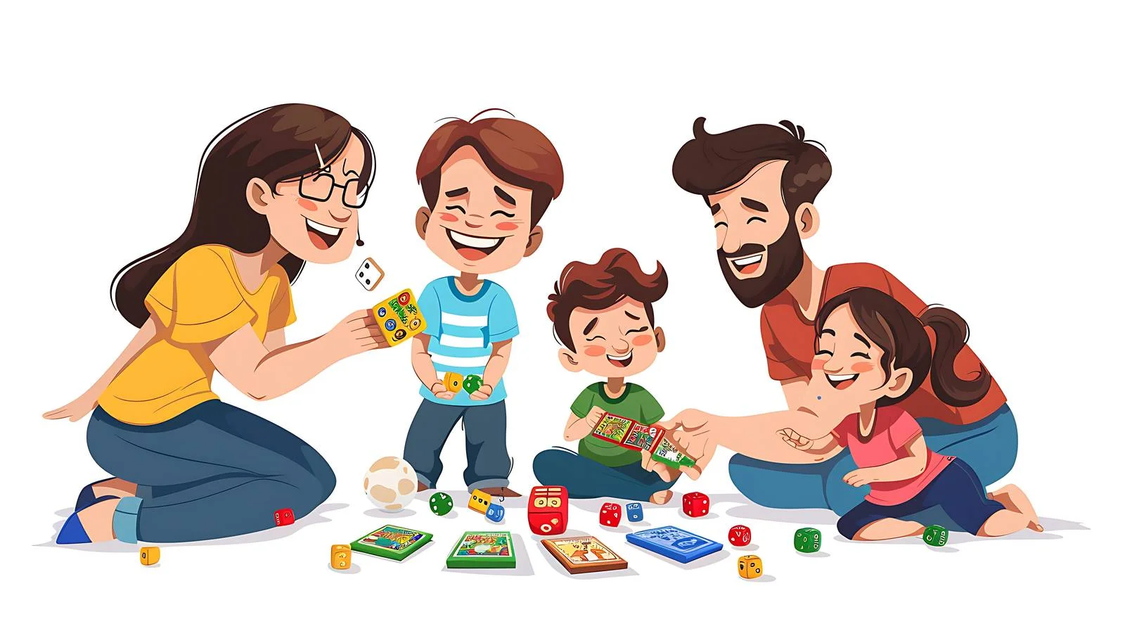 Family Home Games Isolated White Background — free download from Dotvec