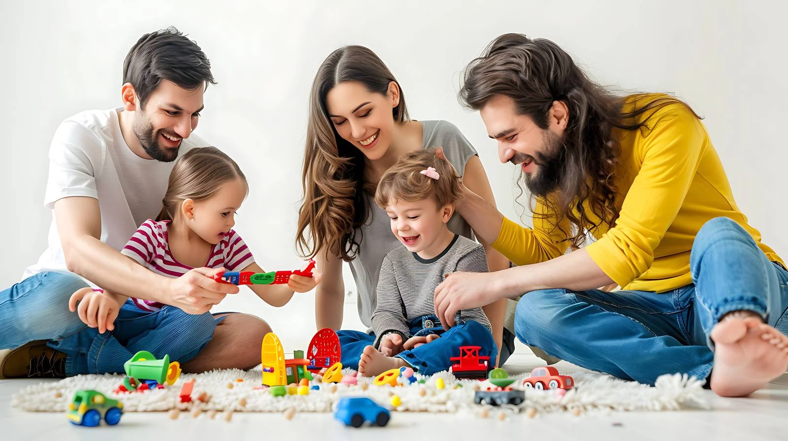 Joyful Family Playing Indoor Games Together — free download from Dotvec