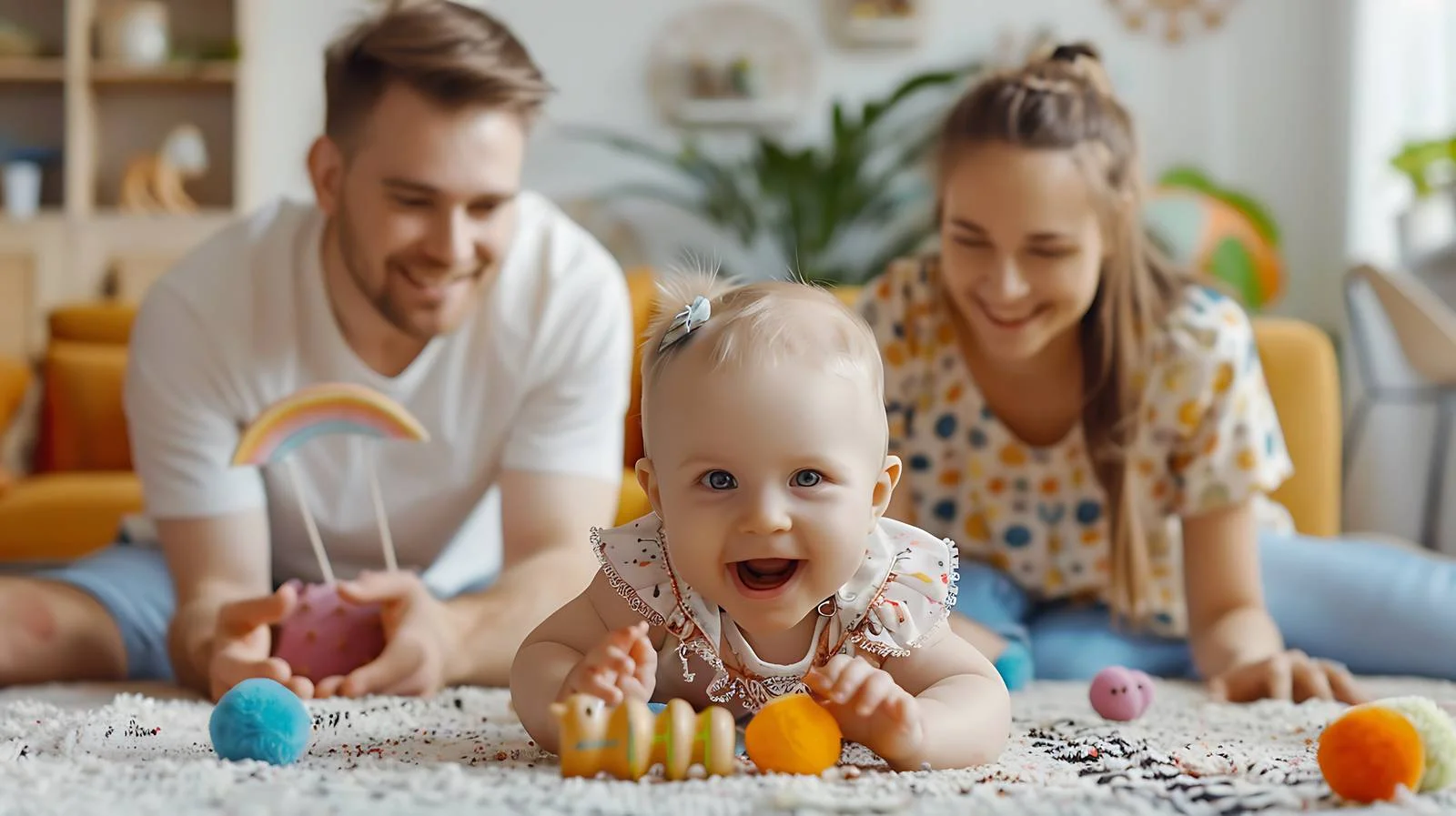 Joyful Family Playing in Living Room — free download from Dotvec