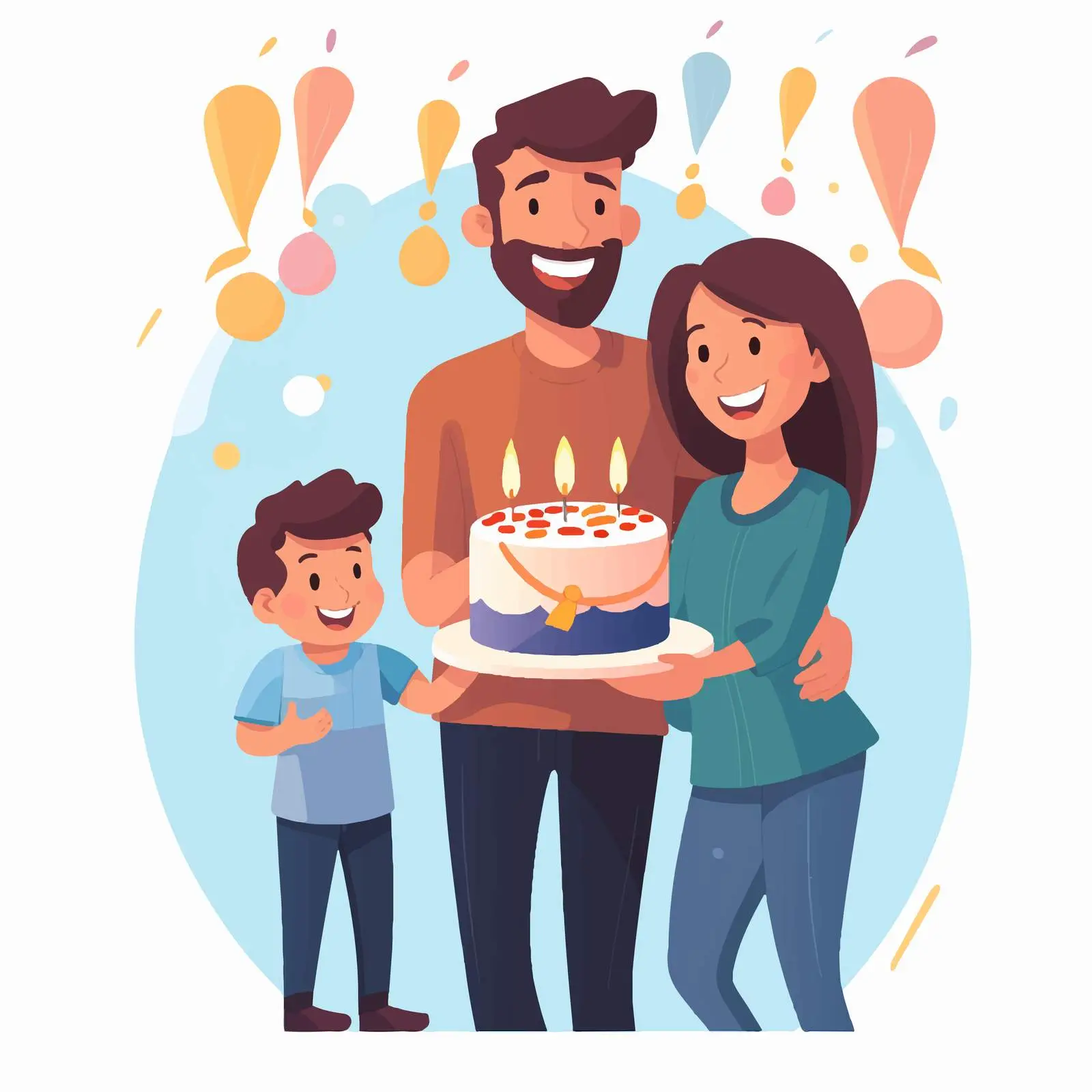 Family Celebrating Baby's First Birthday Vector Illustration — free download from Dotvec