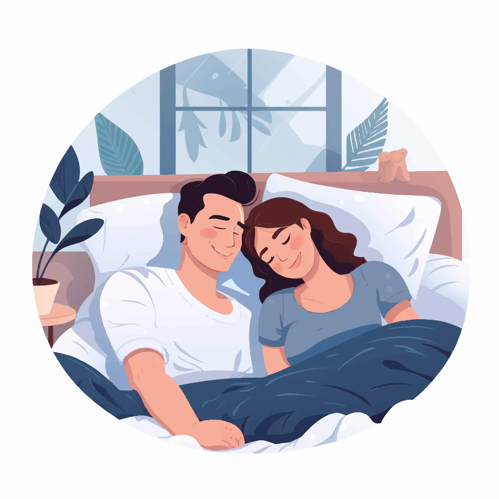 Young Couple Relaxing in Bed Together — free download from Dotvec