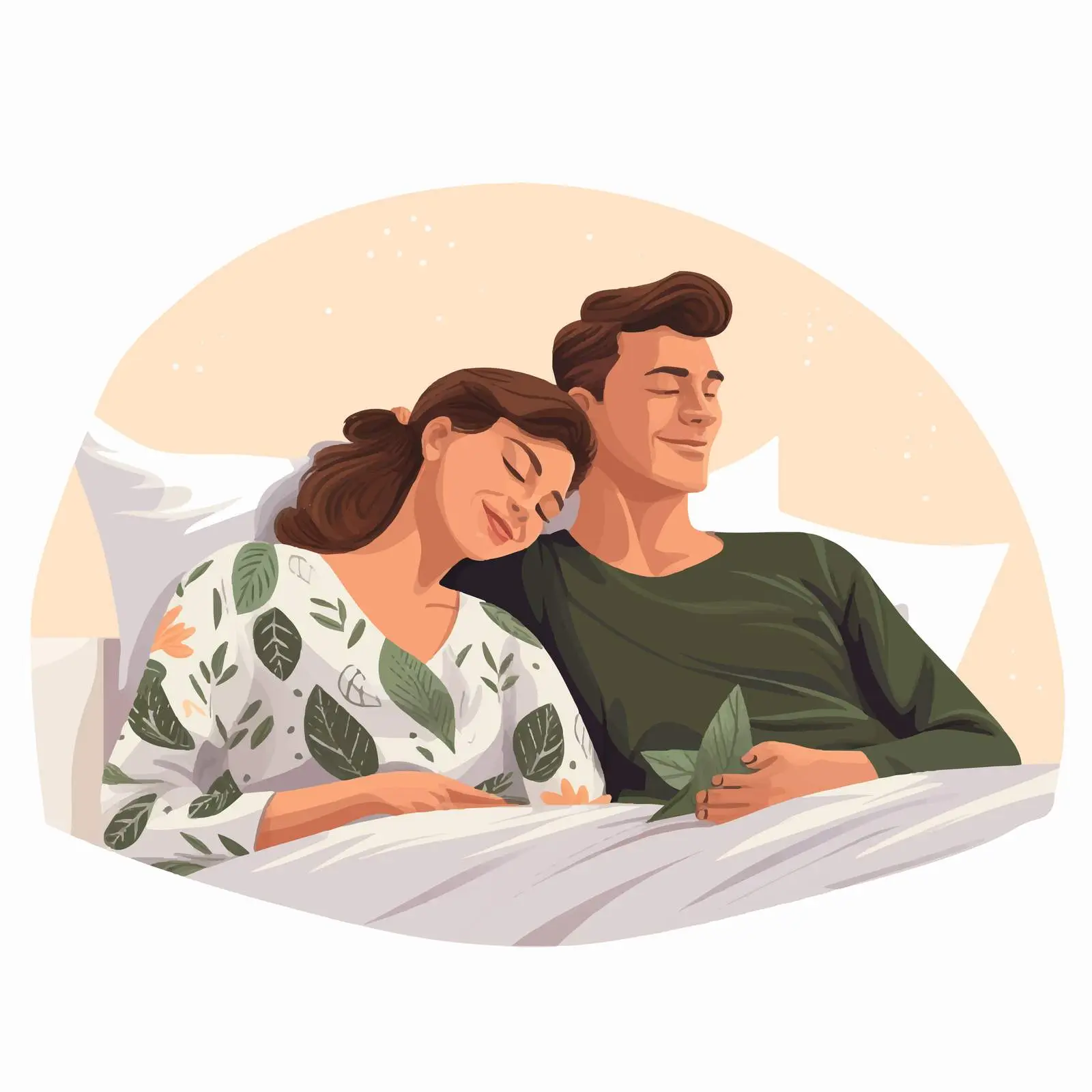 Relaxed Young Couple in Bed on Weekend — free download from Dotvec