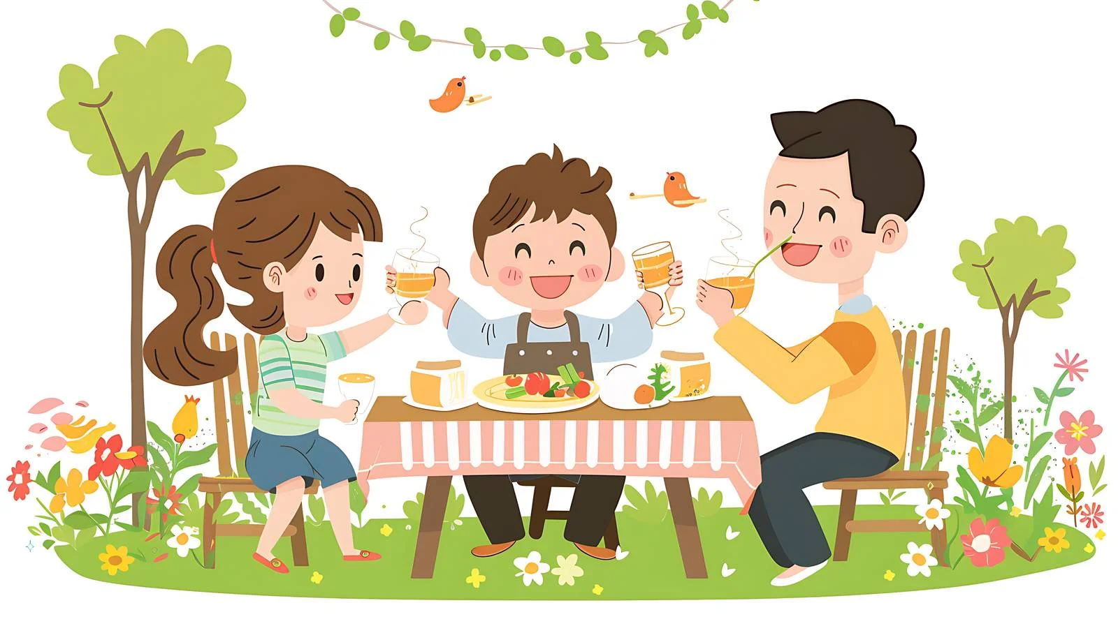 Family enjoying meal outdoors — free download from Dotvec