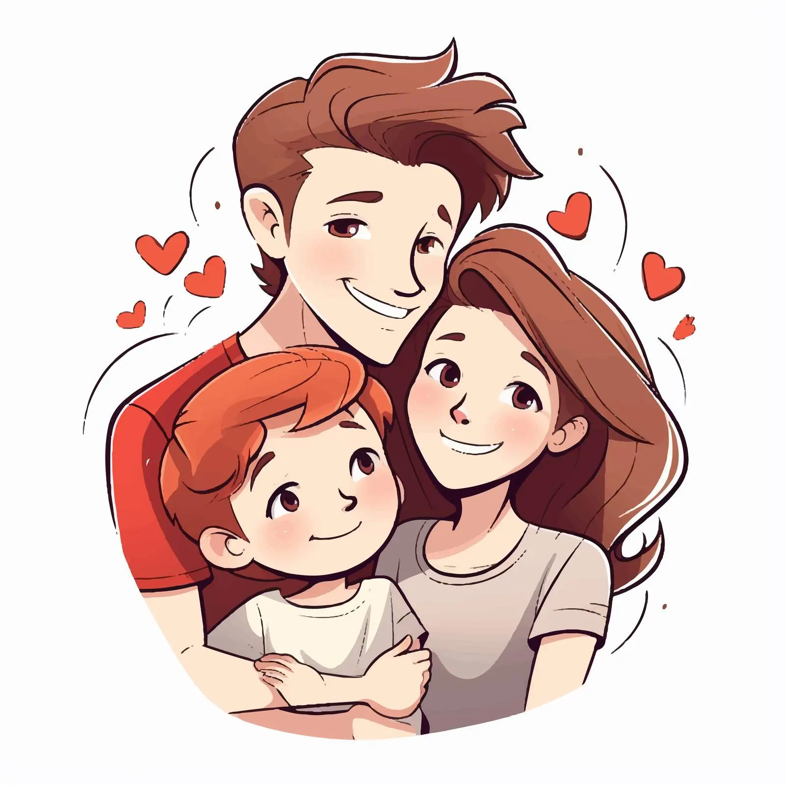 Loving Family Embrace Illustration – free hugging image from Dotvec