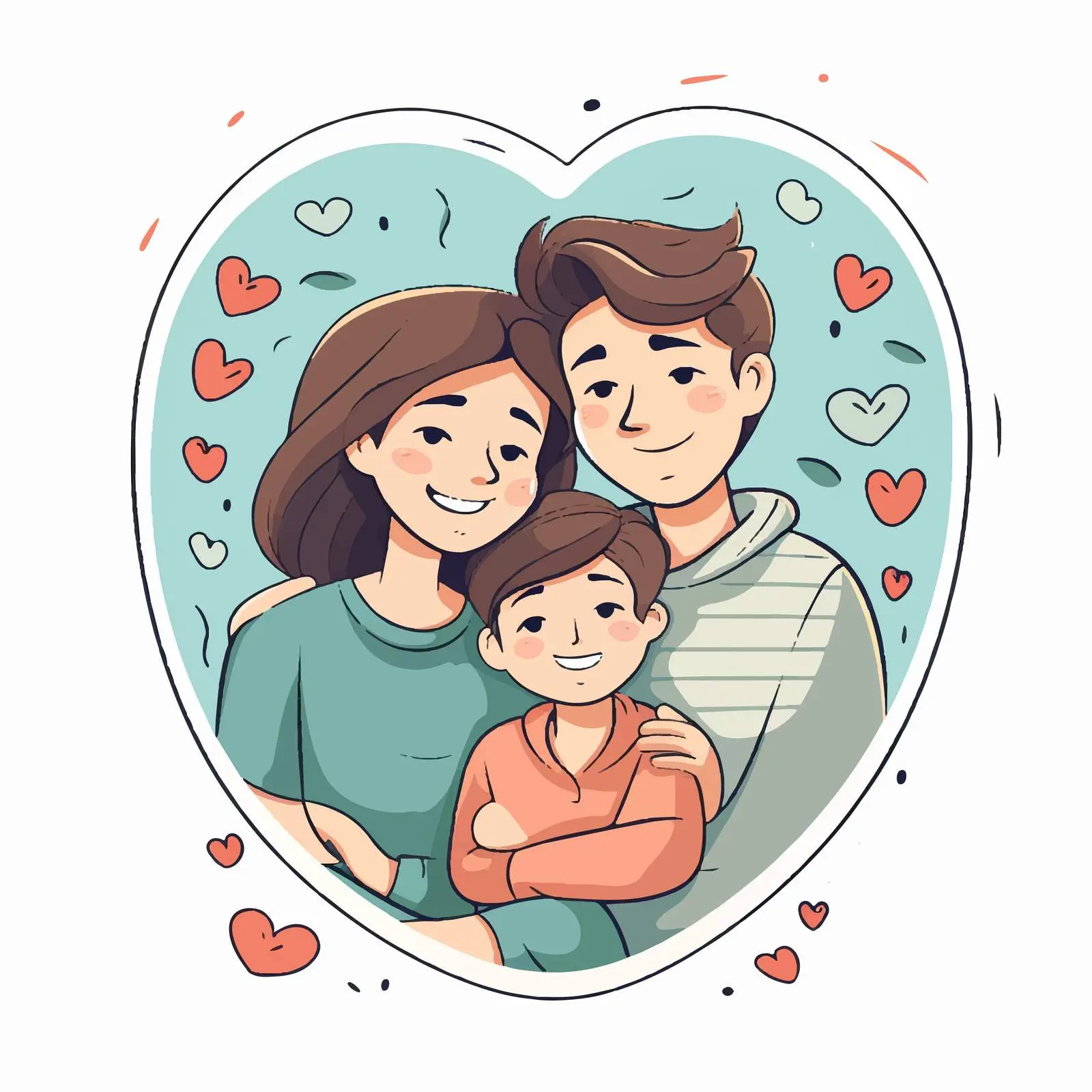 Happy Family Embracing Son with Love — free download from Dotvec