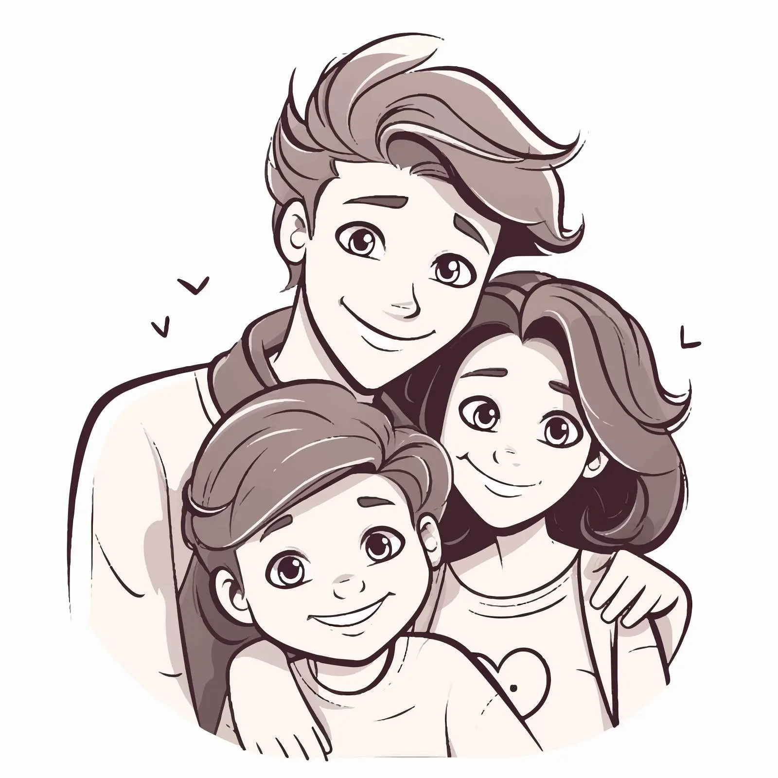 Happy Family Embracing Love and Togetherness – free hugging image from Dotvec