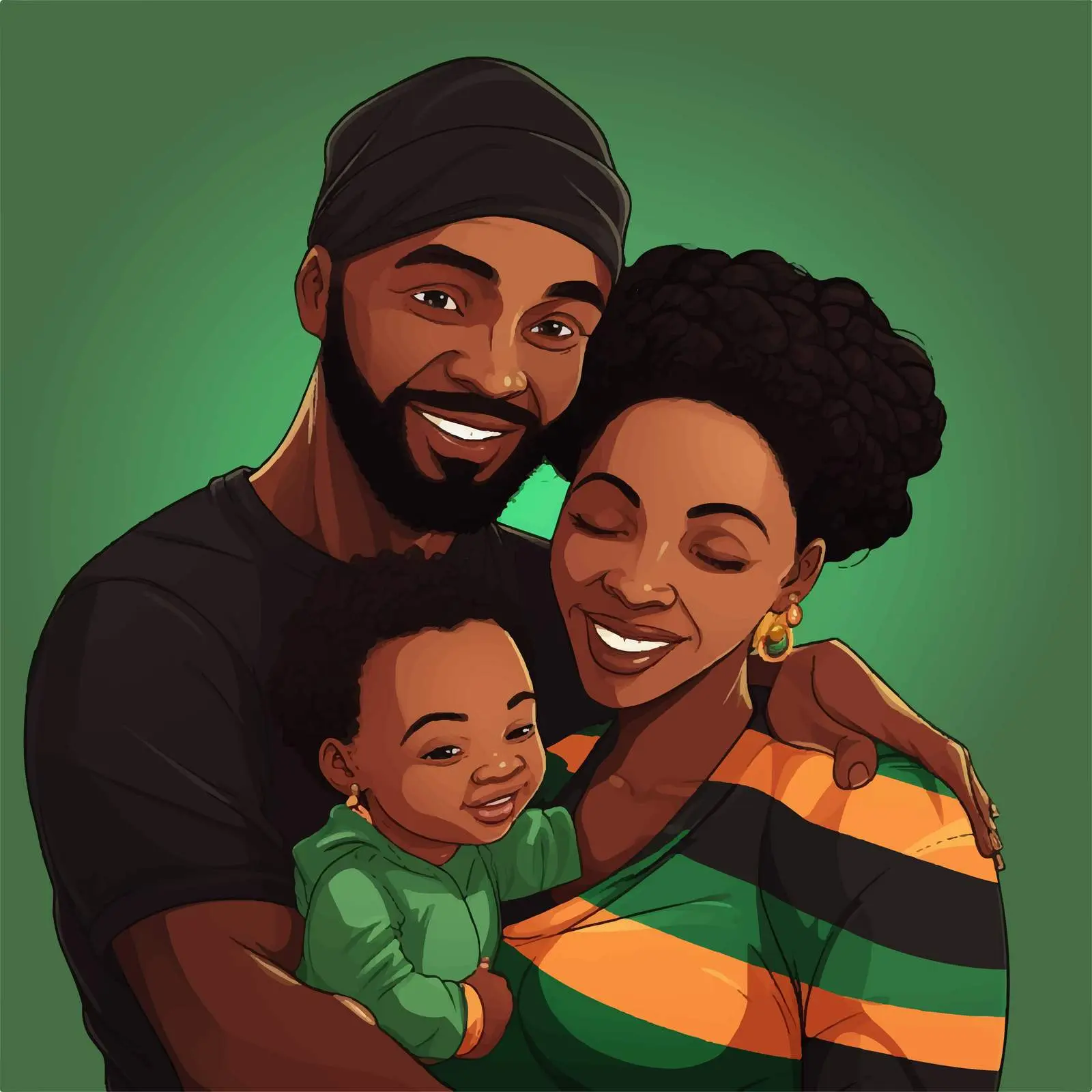 South African Family with Newborn and Flag — free download from Dotvec