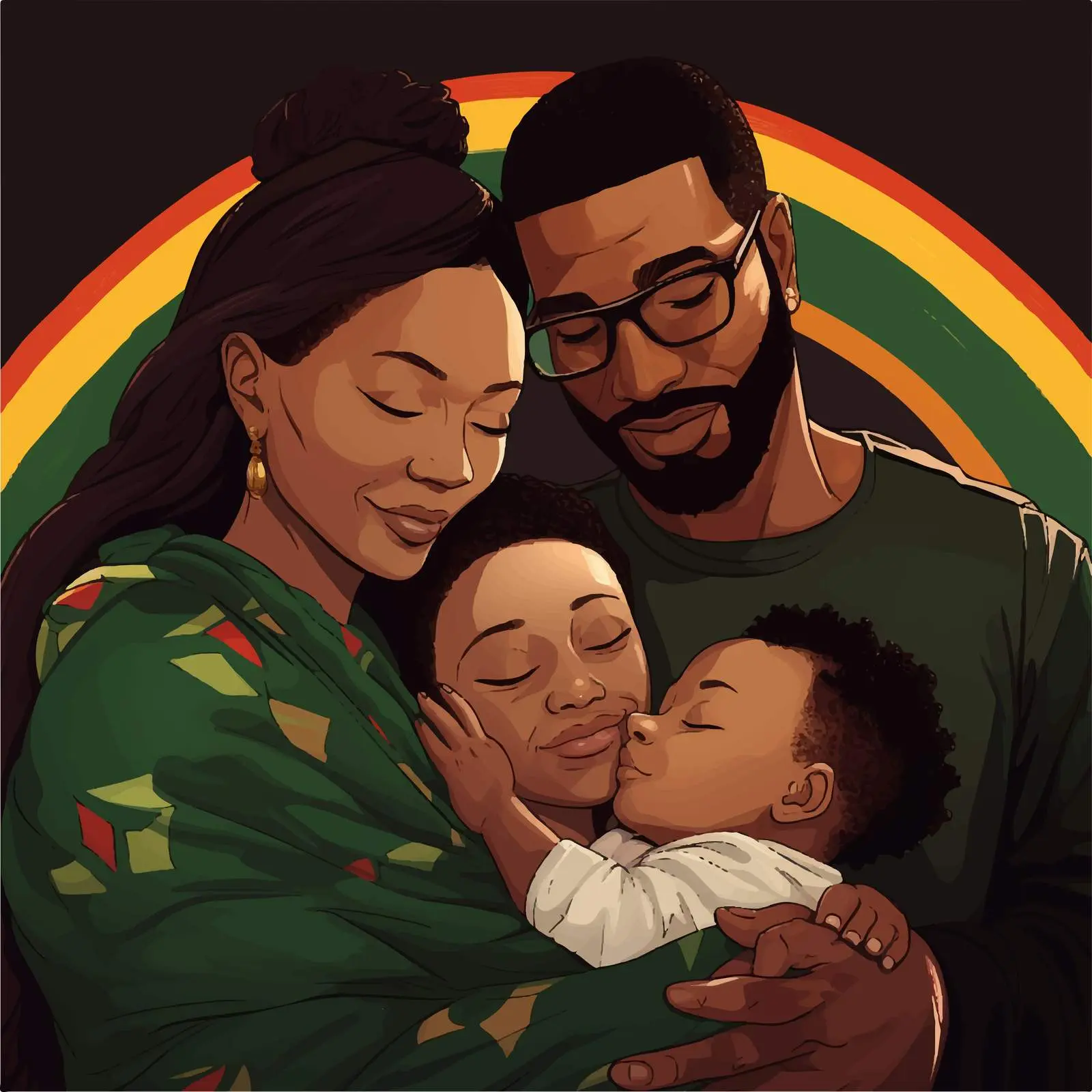 South African Family with Newborn and Parents — free download from Dotvec