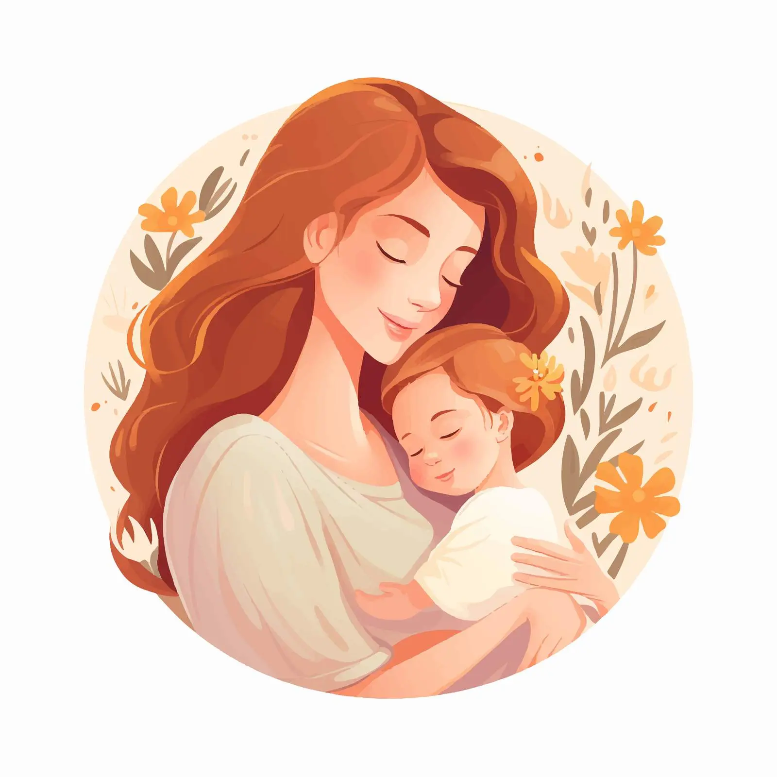 Mother and Newborn Baby Mother's Day Postcard — free download from Dotvec