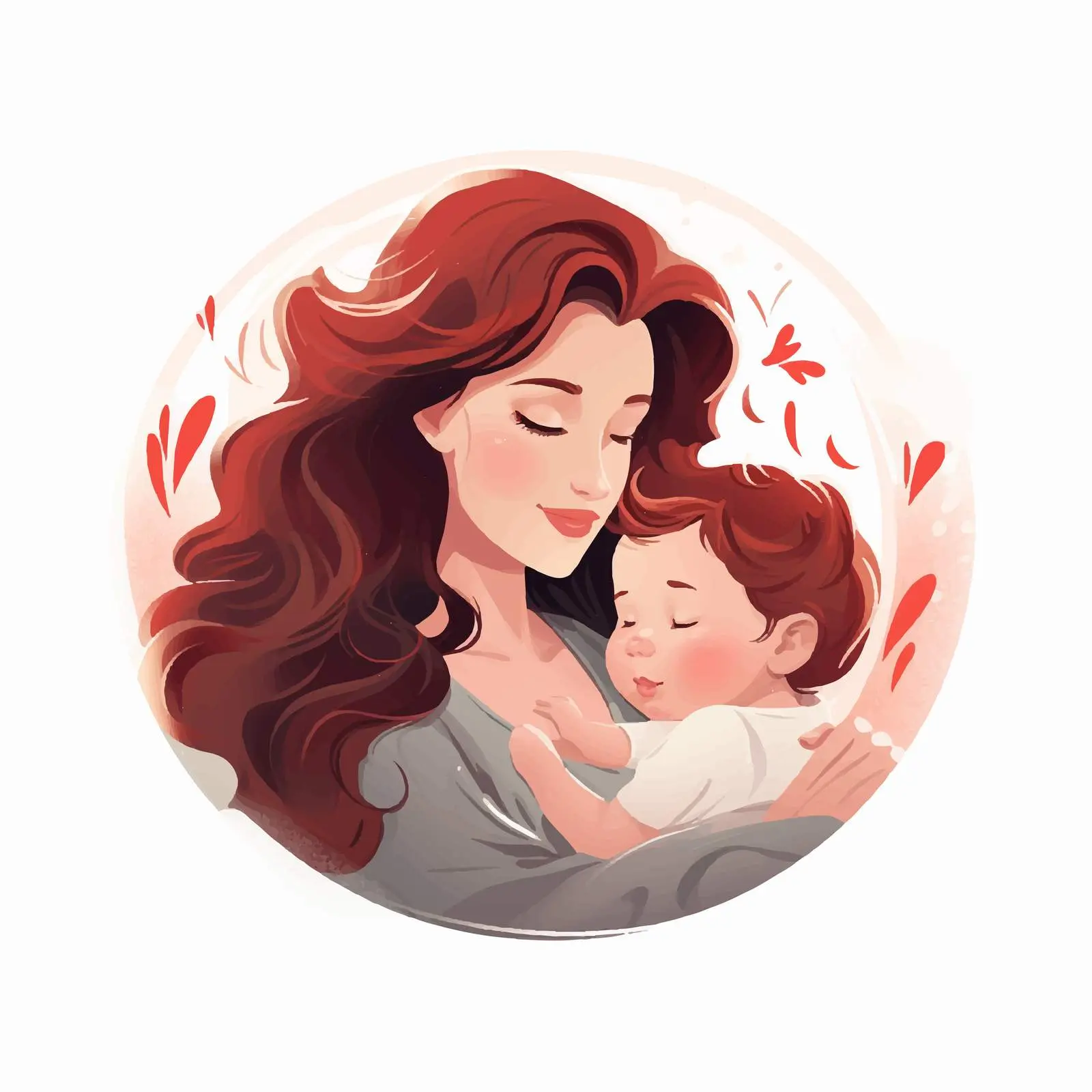 Mother and Newborn Baby Mother's Day Postcard — free download from Dotvec