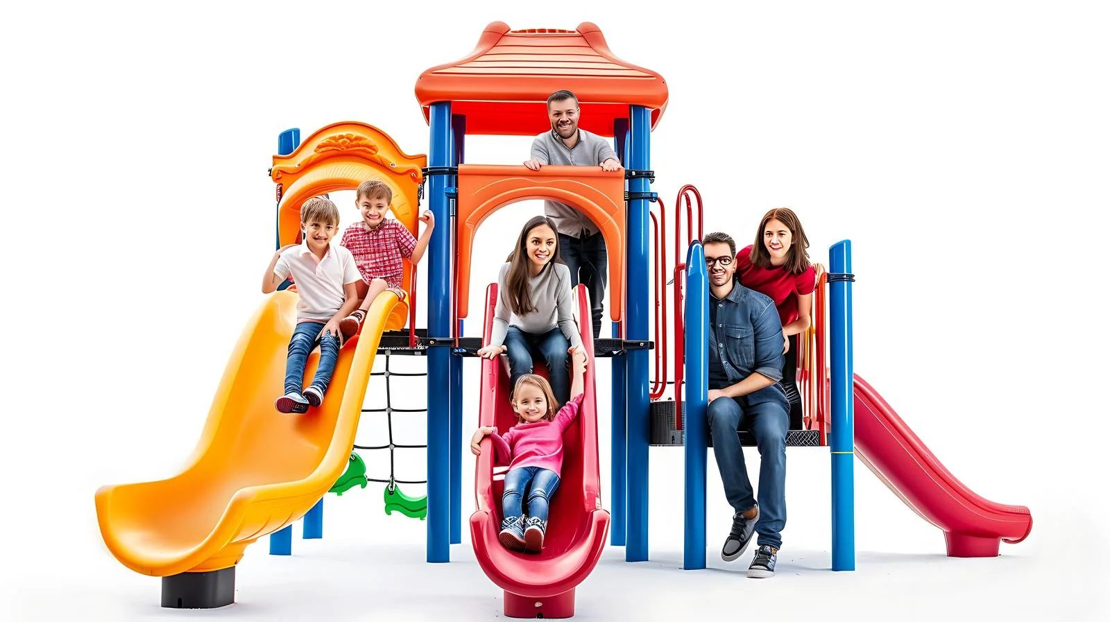 Happy Family on Playground Scene — free download from Dotvec