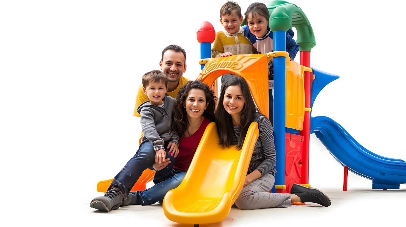 Playful Family on White Background — free download from Dotvec