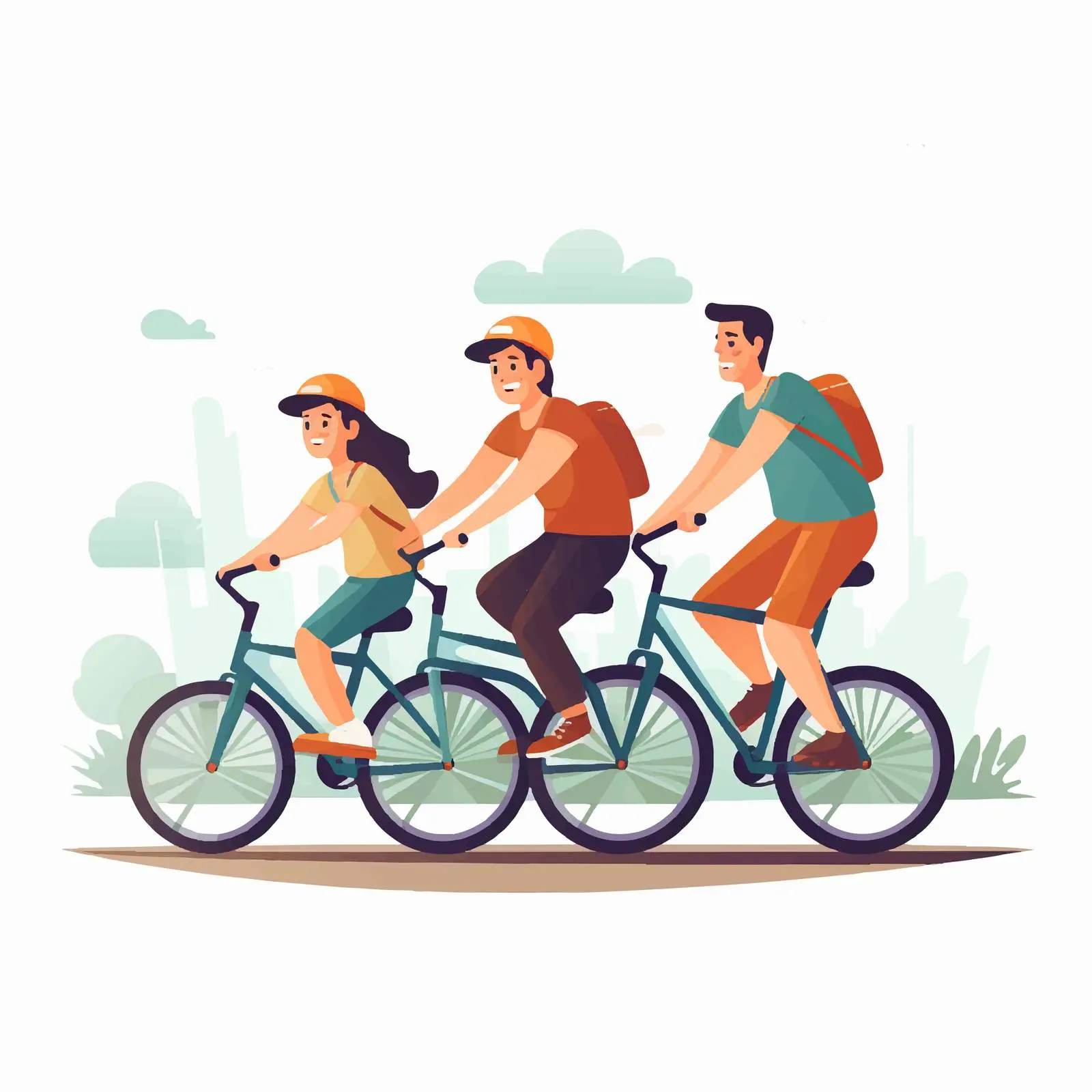 Family Riding Bikes: Parent and Child Adventure — free download from Dotvec
