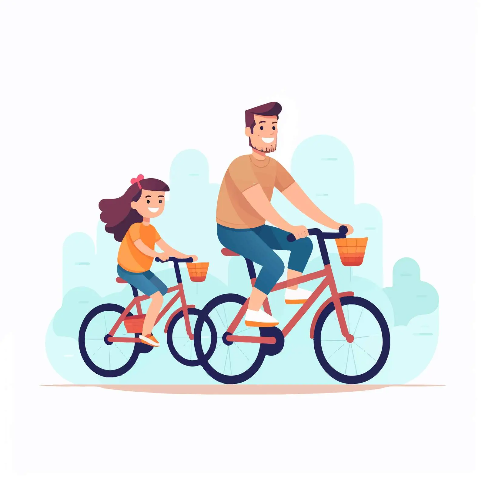 Family Riding Bikes Together - Adult and Child — free download from Dotvec