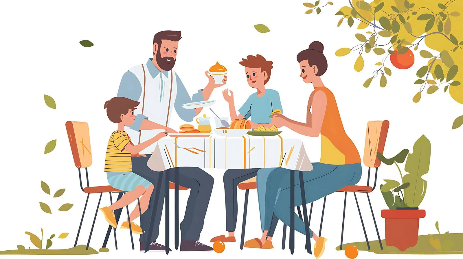 Family Lunch Table Setting Outdoors — free download from Dotvec