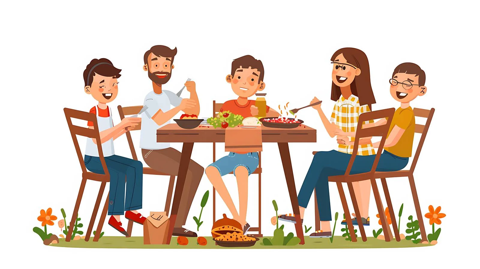 Outdoor Family Lunch Setting — free download from Dotvec
